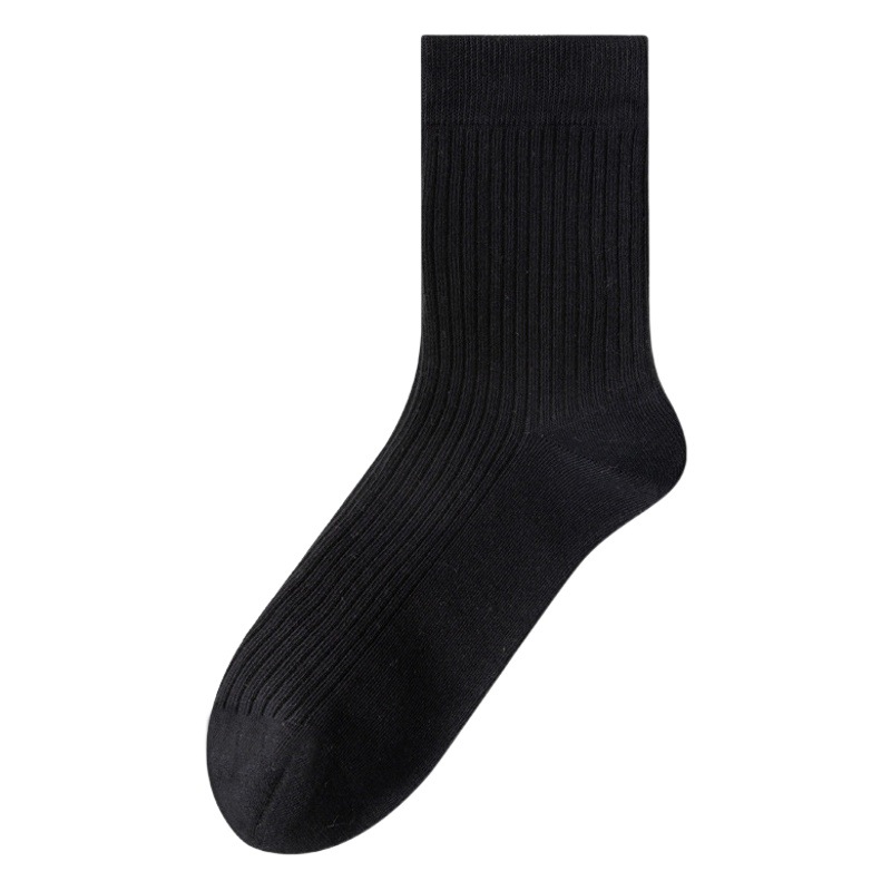 Spring and Autumn socks men's boneless mid-calf socks pure cotton classic black white gray cotton socks deodorant sweat-absorbent autumn and winter business stockings men