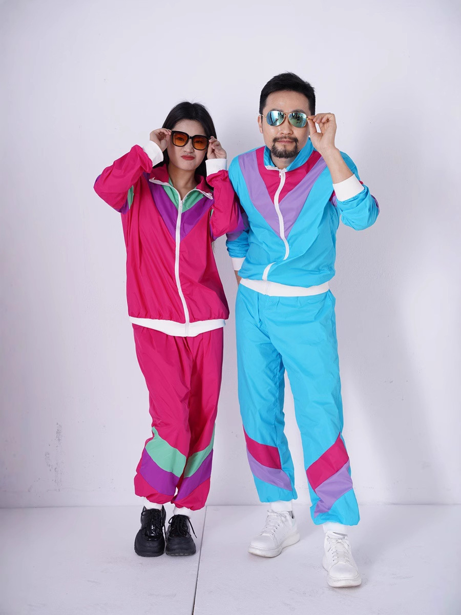 Carnival stage dress Europe and the United States 8090 s retro sportswear dynamic dance sports aerobics ski clothing