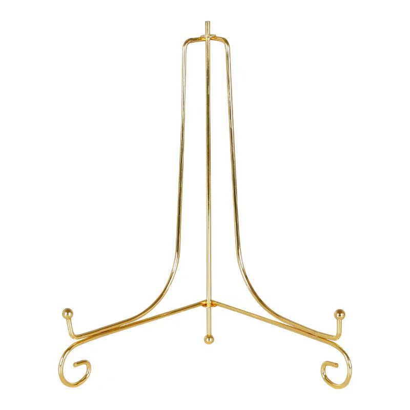 Picture of Golden Electroplated Iron Plate Bracket Display Stand Commemorative Plate Medal Bracket Clock Album Photo Studio Bracket