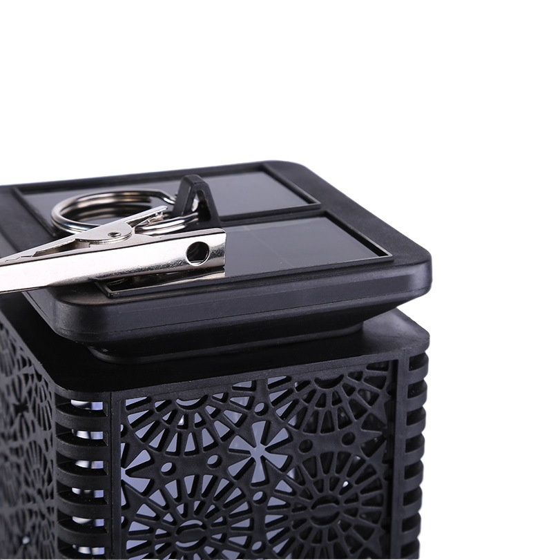 Outdoor solar square flame lamp courtyard waterproof flame hanging lamp retro villa lighting pastoral atmosphere lamp