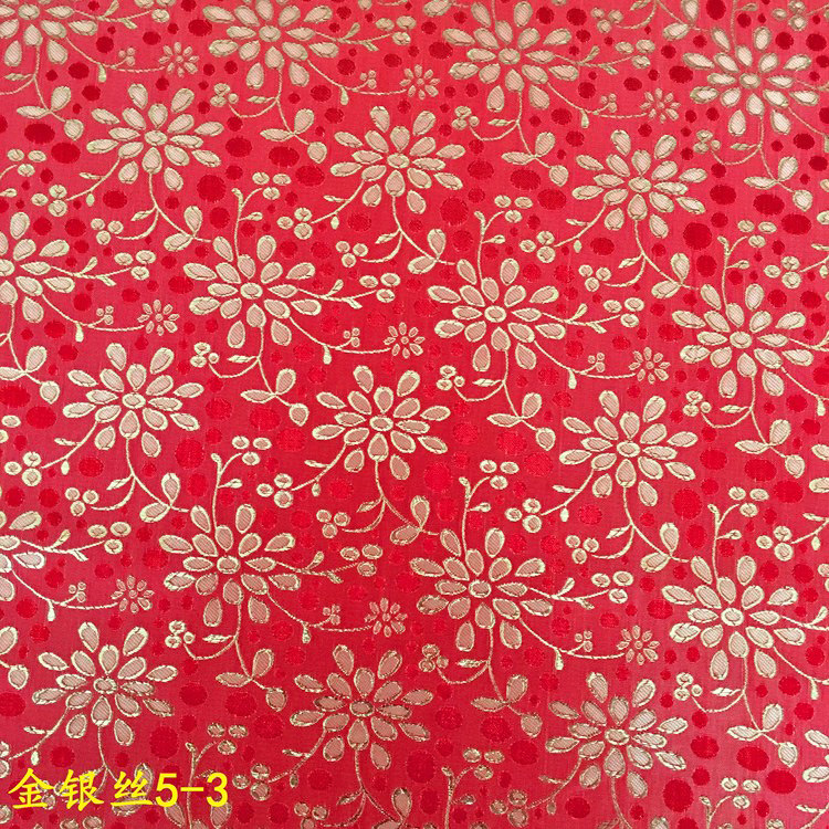 Costume Costume Fabric Brocade Fabric Gold and Silver Wire Yarn-Dyed Jacquard Festive Scene Layout Cloth Gold and Silver Wire Brocade