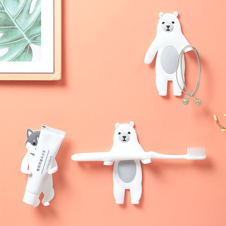 Cartoon Animal Hook Seamless Hook Bear Door Rear Hook Dog Hook Refrigerator Sticker Hook Multifunctional Sticky Hook