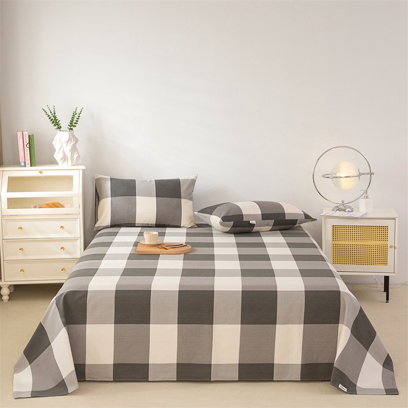 Picture of Cotton Thickened Old Coarse Cloth Bed Sheet Single Piece 100 Cotton Mat Linen Cotton Linen Single Dormitory Three-Piece Set