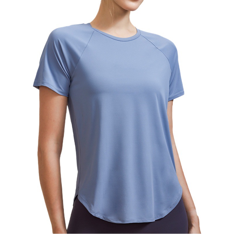 Cross-Border Autumn and Winter New Fitness Quick-Dry Sports Pullover Running Yoga Loose Casual Internet Celebrity Short-Sleeve Women's T-Shirt