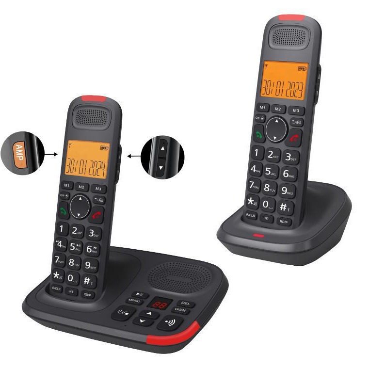 Official Authentic Big Letter D1015TAM-D One to Two Business Office Home Cordless Telephone Cross Border