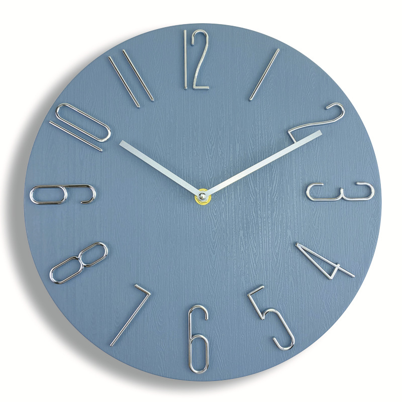 Picture of 30cm Clock Wall Clock Living Room Clock Wall Hanging Watch Quartz Clock Wall Hanging Creative Silent Wall Clock