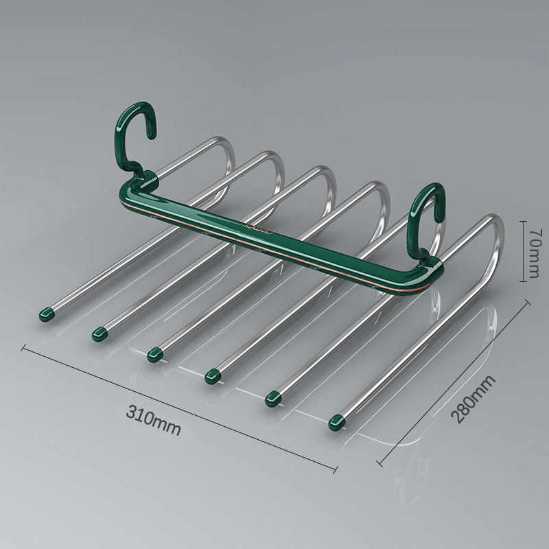 Picture of Folding Pants Rack Household Pants Clip Hanger Special Multi-layer Multi-functional Pants Hanger Seamless Anti-slip Pants Storage Artifact
