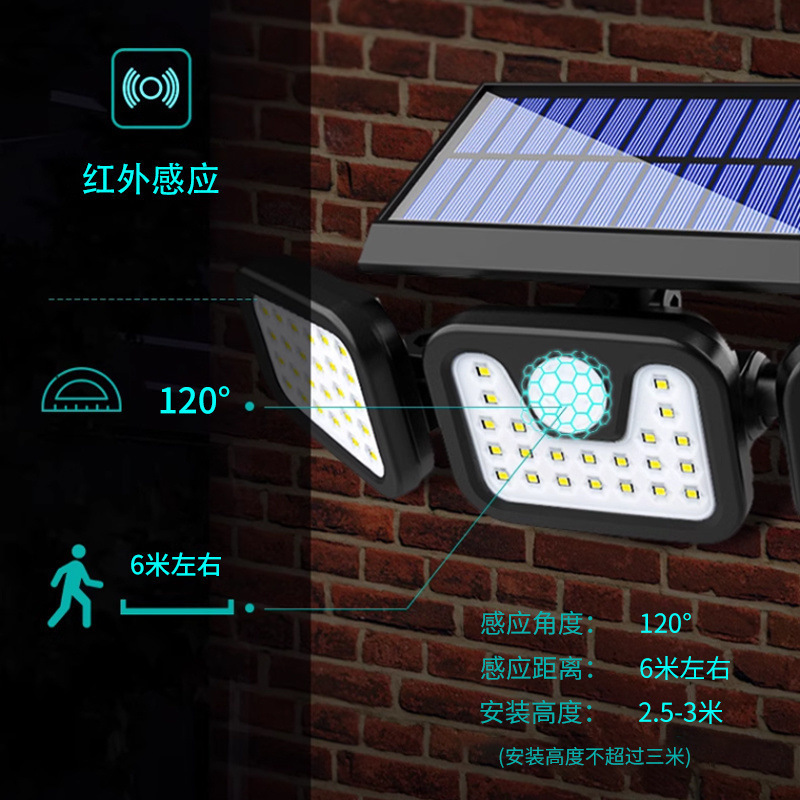 Picture of Integrated solar outdoor garden lights dark automatic bright wall lights projection lights induction wall lights eaves lights