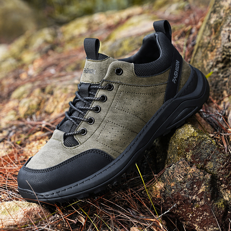 Cross-Border Summer High-Quality Hiking Shoes for Men, Sports Breathable, Non-Slip and Wear-Resistant Outdoor Camping Leisure Hiking Labor Protection Shoes