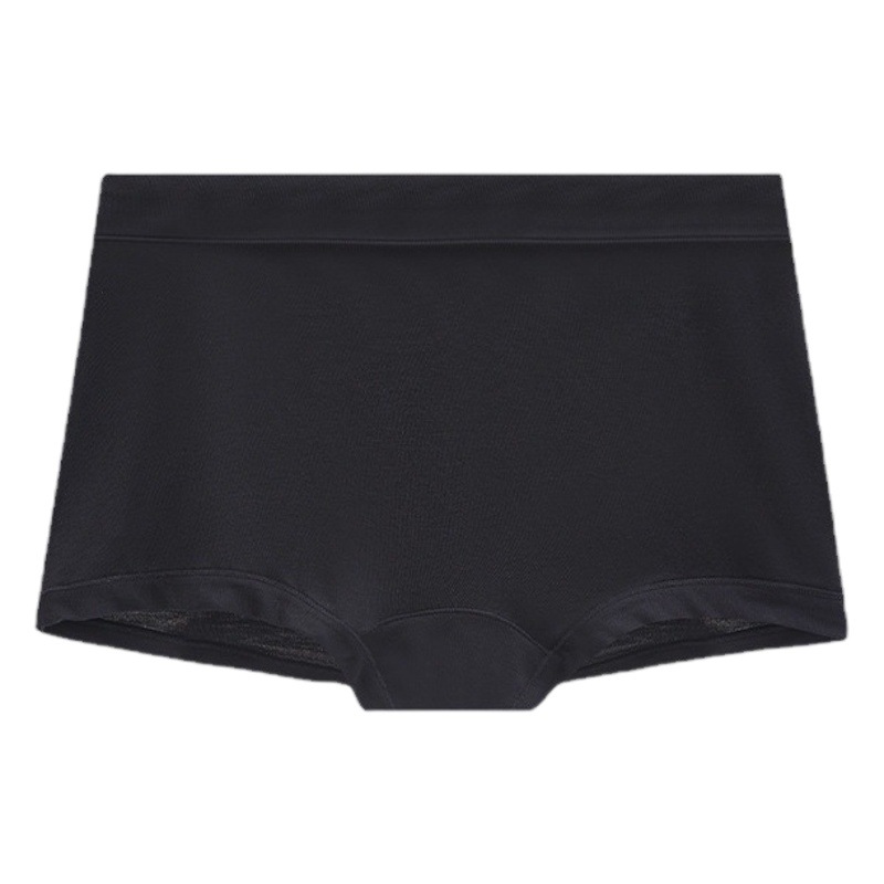 Solid Color Boxer Briefs for Women, Cotton Antibacterial Crotch, Mid-Waist, Non-Pinching, Comfortable, High-Elastic, Girls' Seamless Anti-Exposure Underwear