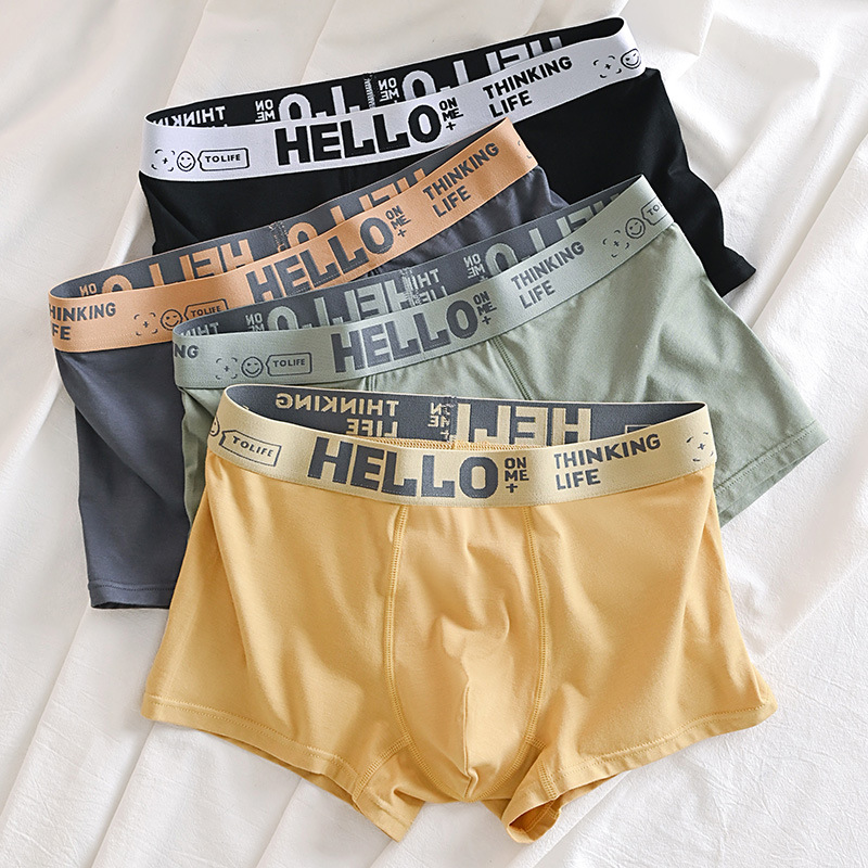 Men's Underwear Spring and Summer Cotton Fashion Trend Boxer Shorts Head plus size Loose Breathable Antibacterial Boxer Shorts