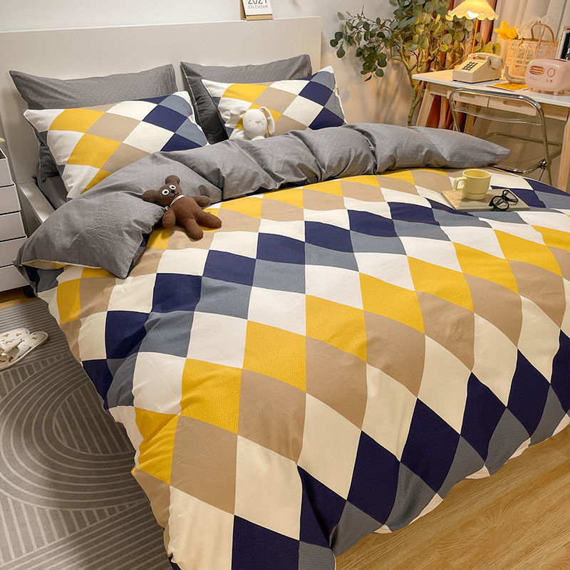 Picture of Nantong bed four-piece cotton sheet Nordic style 100 cotton four-piece set three-piece set Wholesale