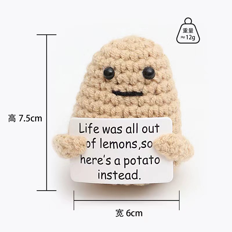 Picture of A Handmade Wool Woven Pendant Internet Celebrity Funny Positive Energy Vegetable Finished Fruit Doll Ornaments Pendant