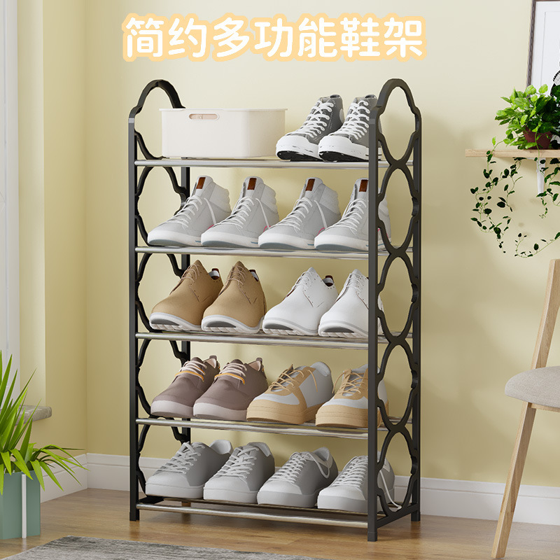 Cross-Border Hot Selling Shoe Rack for Home Entrance Economical Steel Pipe Shoe Rack Dormitory Multi-Layer Dust-Proof Combination Storage Shoe Cabinet