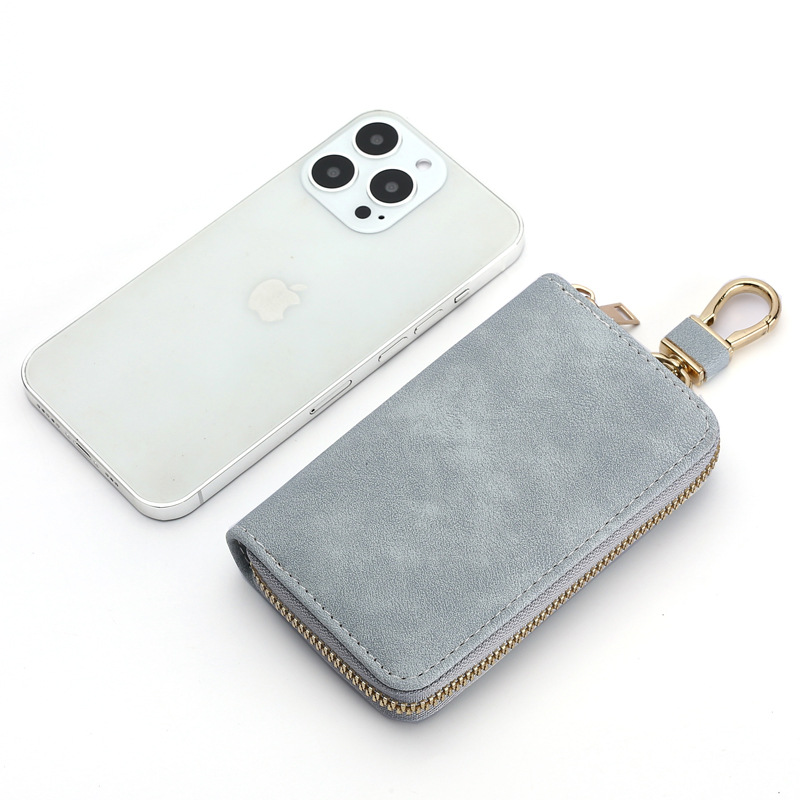 Picture of Retro Simple Zipper Key Bag Men's Waist Hanging Multi-Functional Household Small Bag Large Capacity Car Women's Key Bag