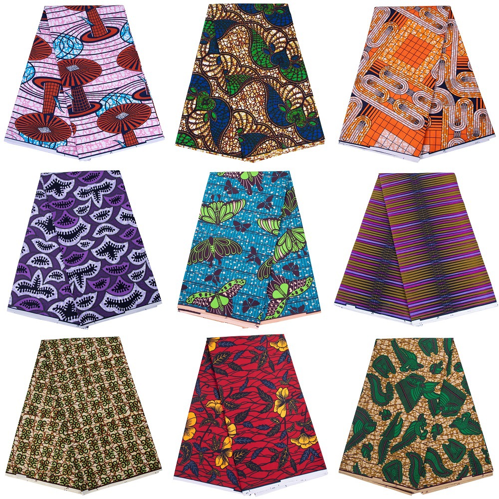 New African Batik Cloth Clothing Fabric Ankara Printed DIY Fabric African Wax Fabric