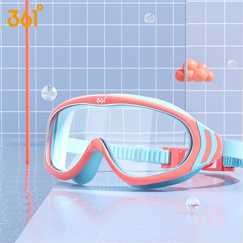 Picture of 361 Kidsren's Swimming Goggles for Boys and Girls High-Definition Waterproof and Anti-Fog Large-Frame Swimming Goggles Professional Swimming Goggles Swimming Cap Swimming Set
