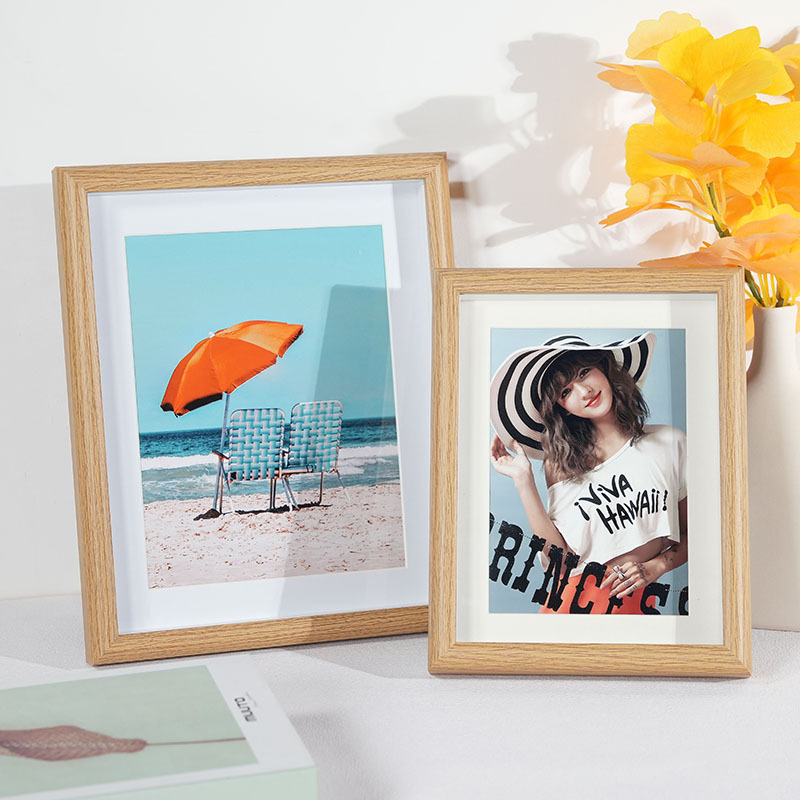 Picture of Wooden hollow glass photo frame table 6 inch 8 inch 10 creative photo diy frame solid wood picture frame wholesale