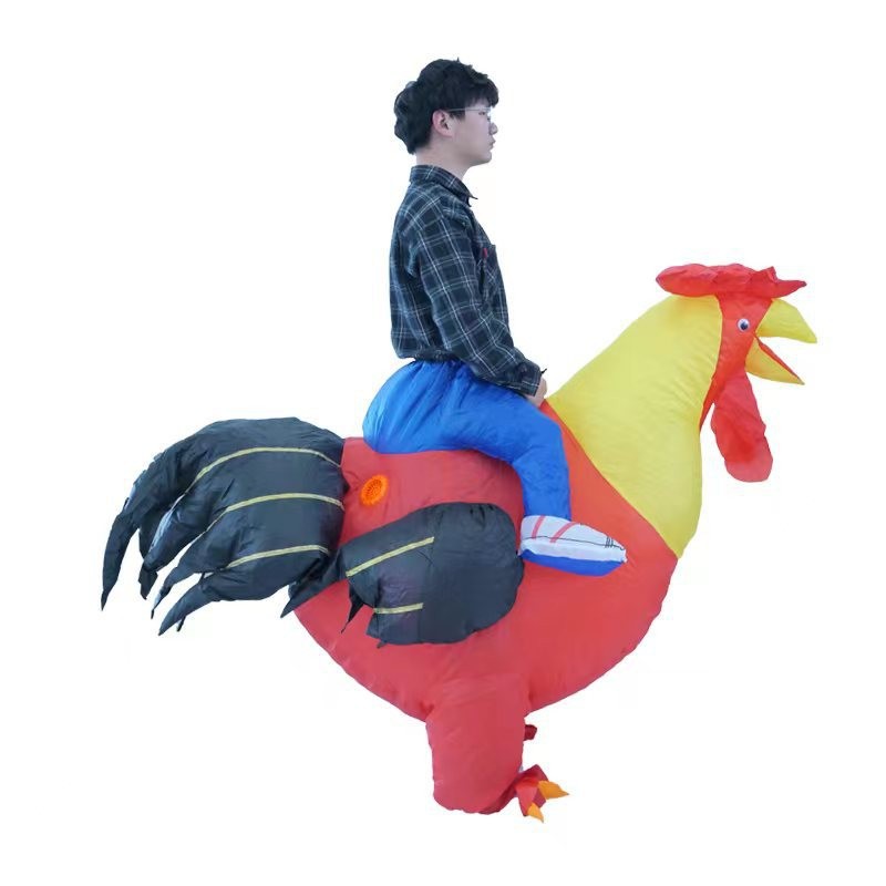 Picture of Halloween Costume Big Red Rooster Inflatable Suit Family Inflatable Costume Blue Rooster Inflatable Suit Performance Doll Suit