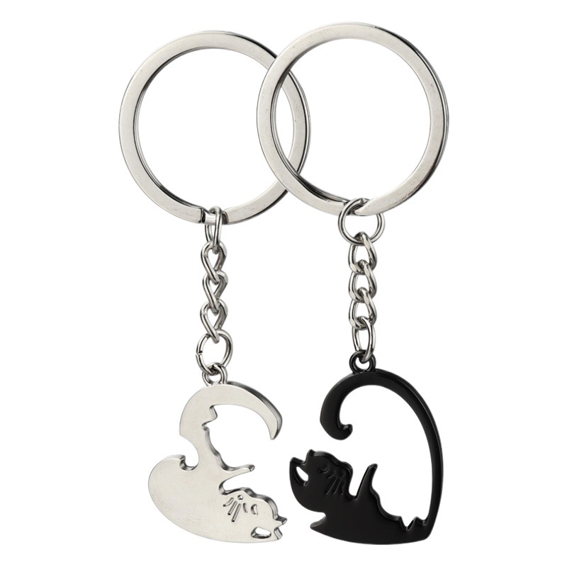 Couple Keychain Car Key Cute Animal Small Objects a Pair of Heart-Shaped Anniversary Gifts Sweet Ideas
