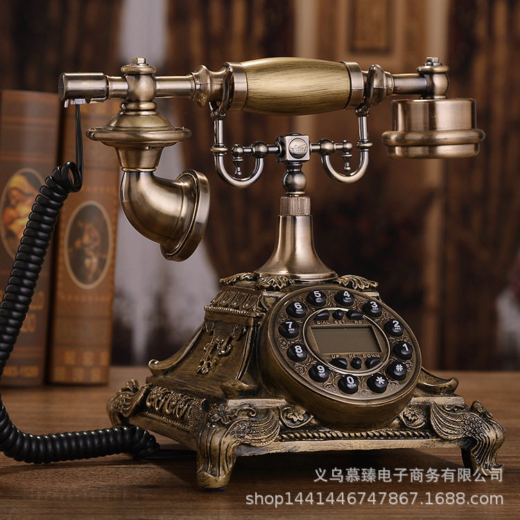 European retro telephone pastoral fashion creative home landline office cable to show antique antique telephone
