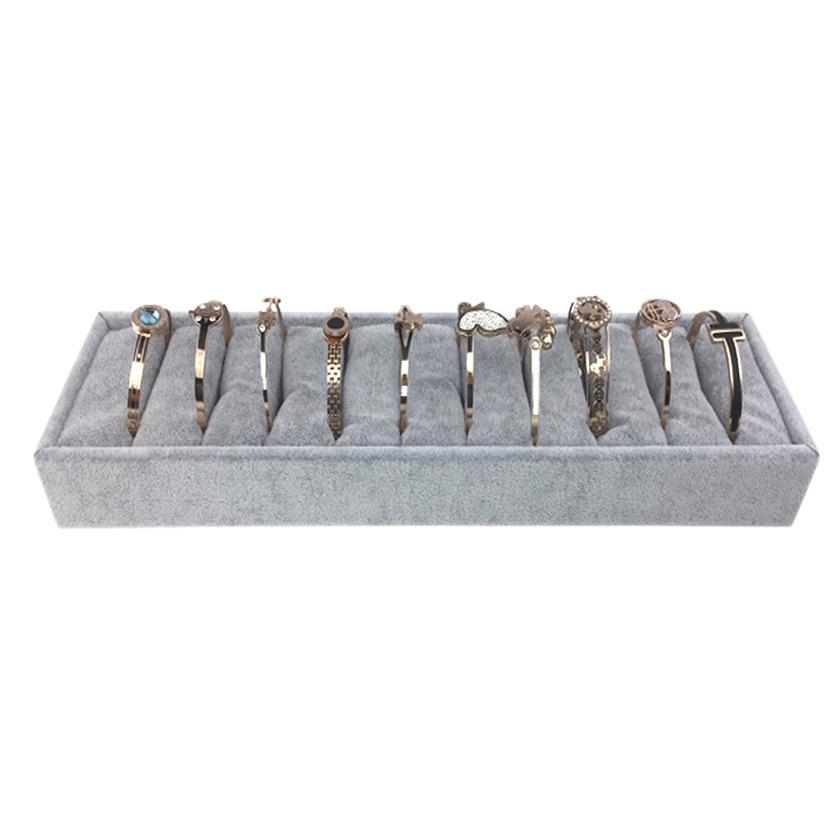 Ice Flower Velvet Jewelry Box Display Plate Ring Bracelet Trapezoidal Jewelry Display Stand Gold and Silver Jewelry Props