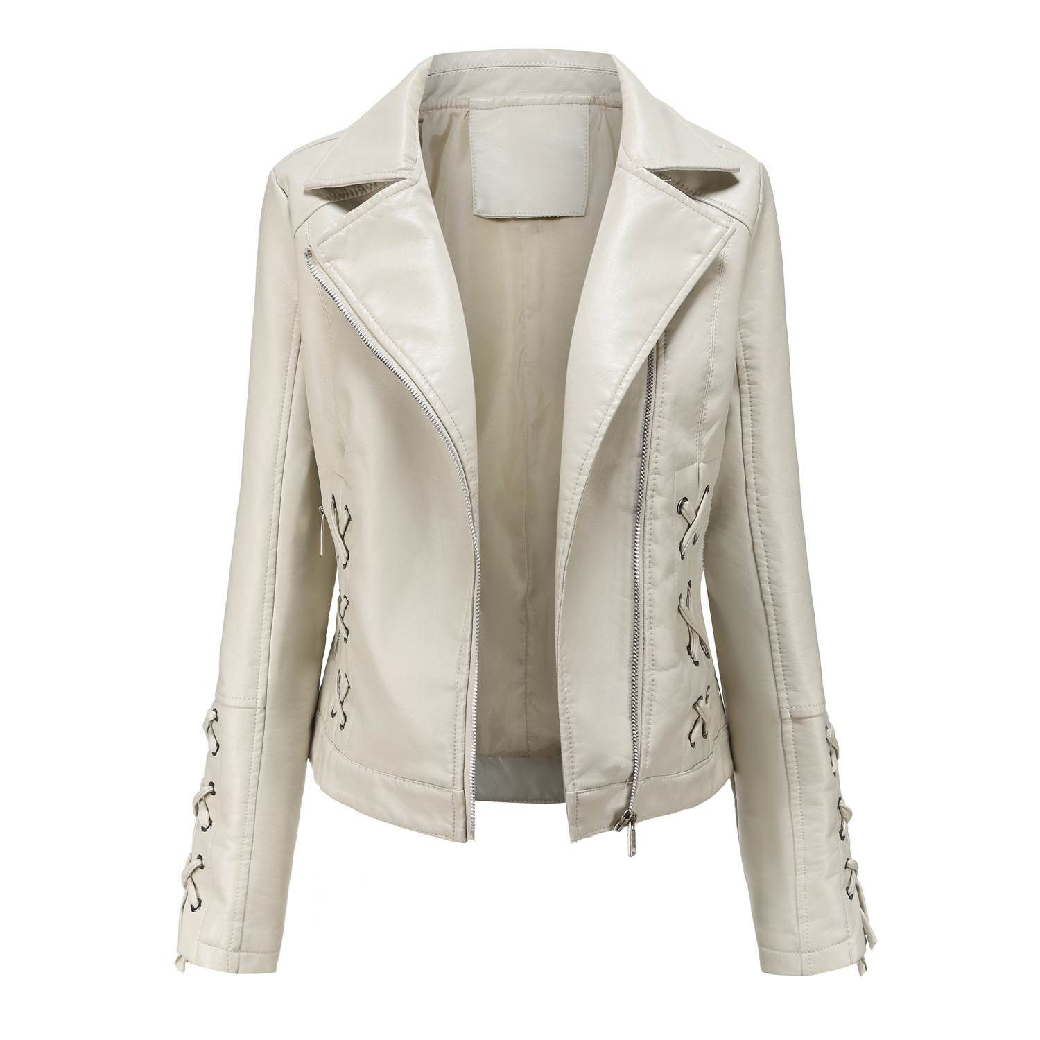 Picture of Export clothing Niche Design Boutique Knitted PU Leather Clothing Strap Fashion Women's Coat European and American Leather Clothing