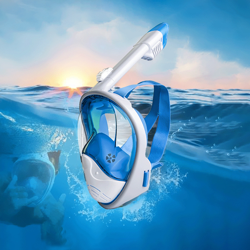 Children's Snorkeling Mask with Integrated Nose Protection, Silicone Diving Goggles, Fully Dry Mask, Factory Ready Stock, Anti-Choking, Foldable