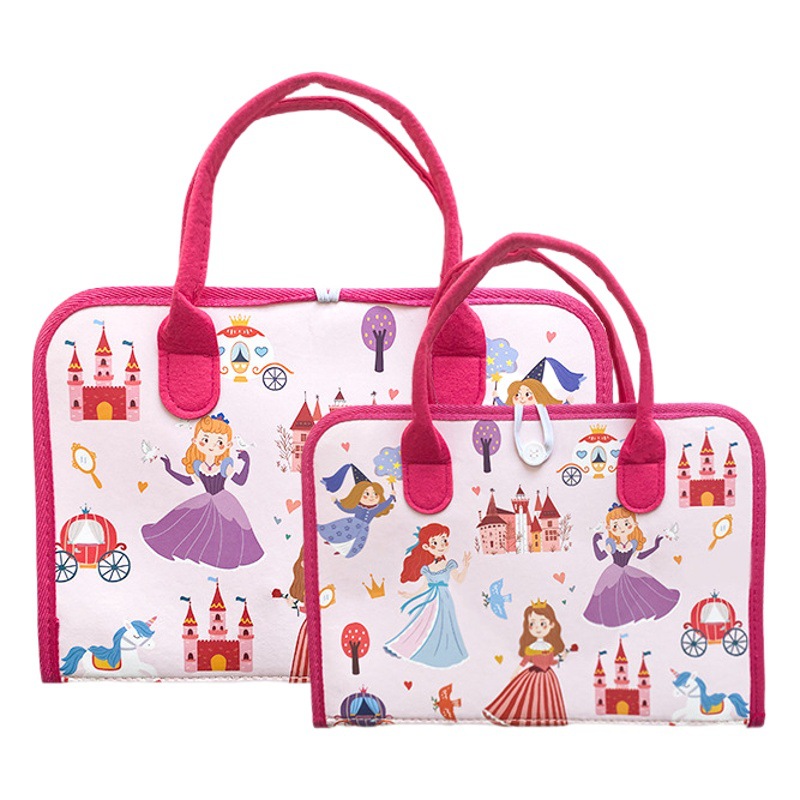 Cross-Border Supply Recommendation Kidsren's Teaching Aids Dressing Buckle Satchel Felt Busy Board Hands-On Felt Learning Board