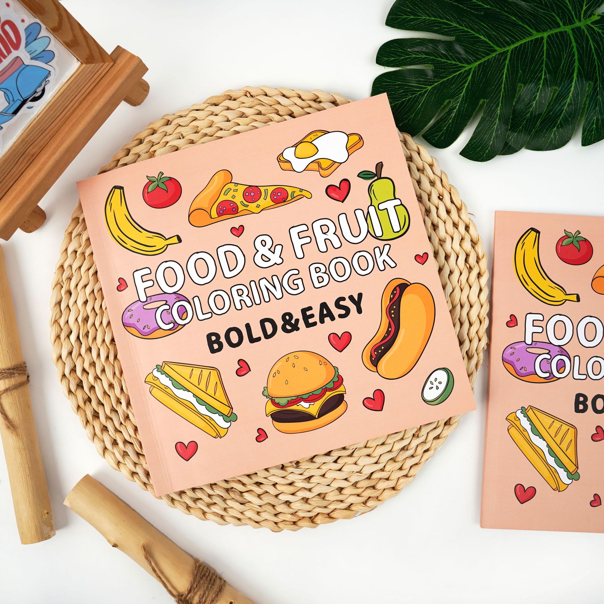 Cross-border new coloring book coloring book 40 food fruit cartoon graffiti children over 4 years old coloring book