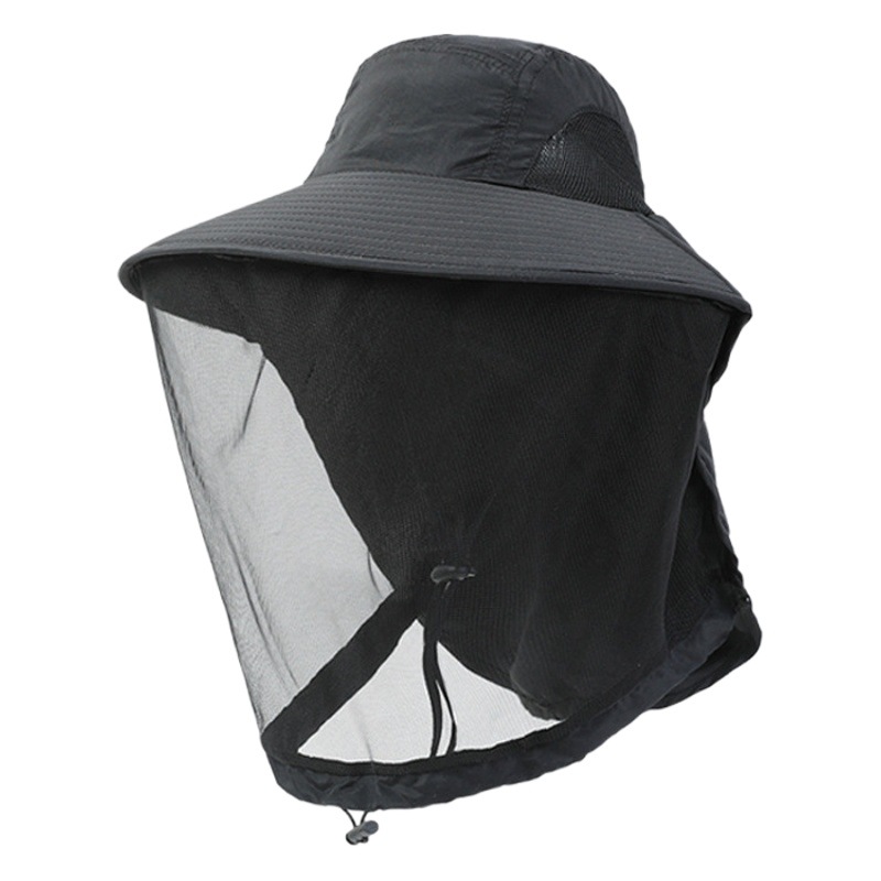 Outdoor Anti-Mosquito Hat, Men's Fishing Hat, Face Covering, Sun Protection, Breathable Mesh Mask, Insect-Proof Women's Sunshade, Bee-Proof Hat