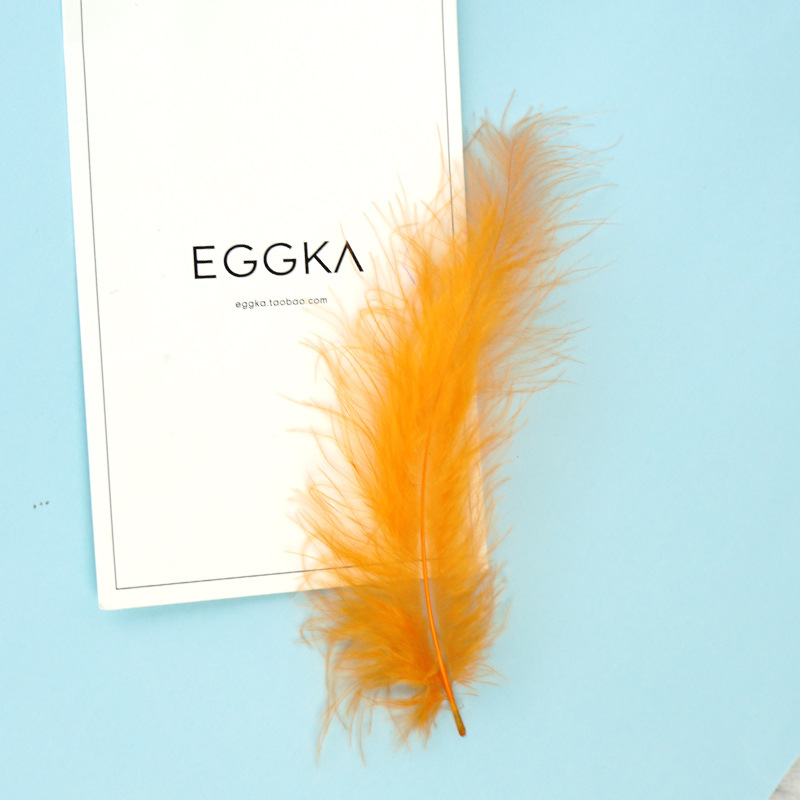 Picture of Feather Decoration Colorful Turkey Hair Pointed Tail Velvet Dream Catcher Material Wave Ball Gift Box Filler Shooting Props