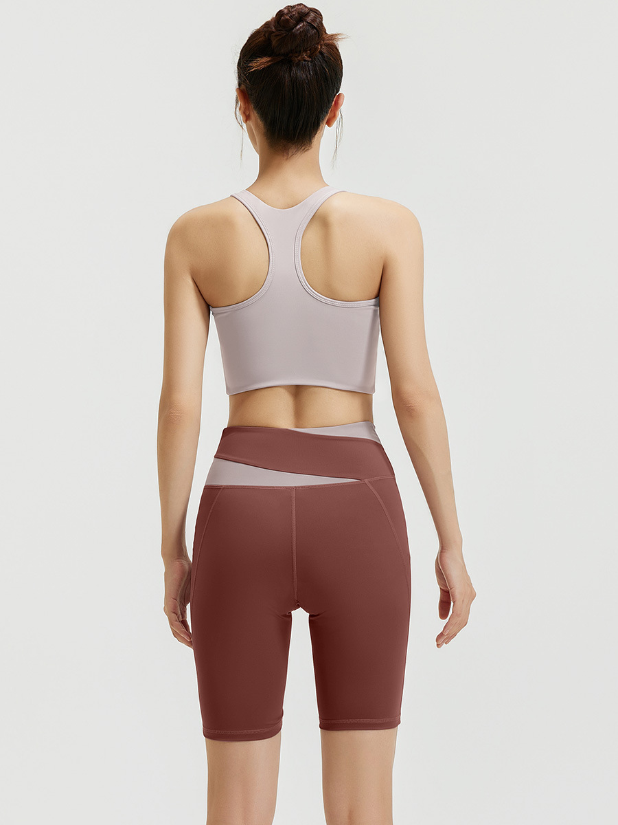 Picture of Juyitang Running Sports Fitness High Waist Peach Hip Tight No Embarrassment Line Summer Short Women's Yoga Suit