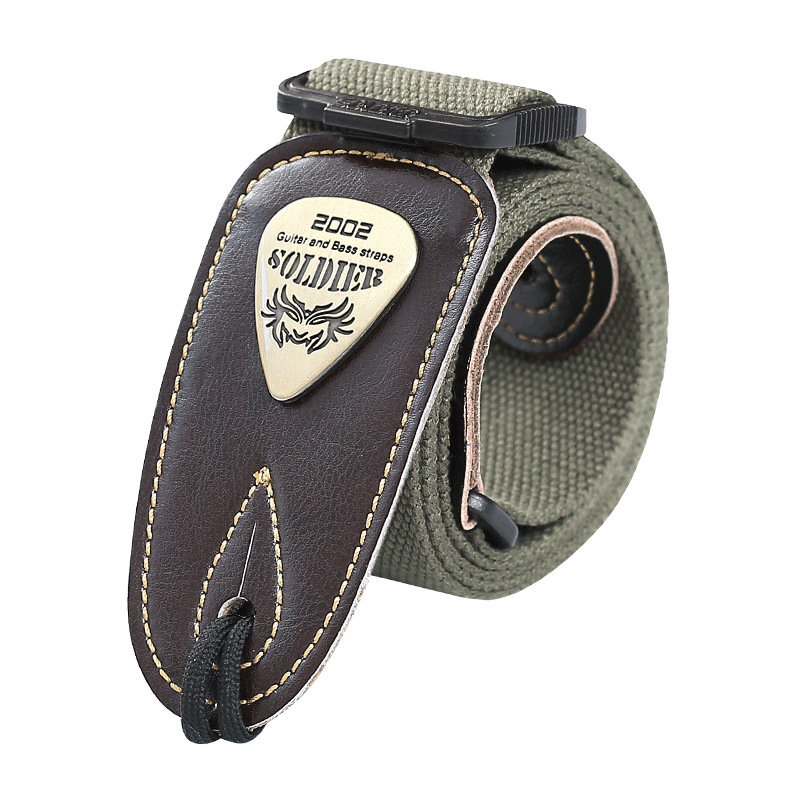 Picture of Soldier Soldier Guitar Strap Folk Wood Electric Guitar Shoulder Strap Bass Widened Leather Strap Perseus