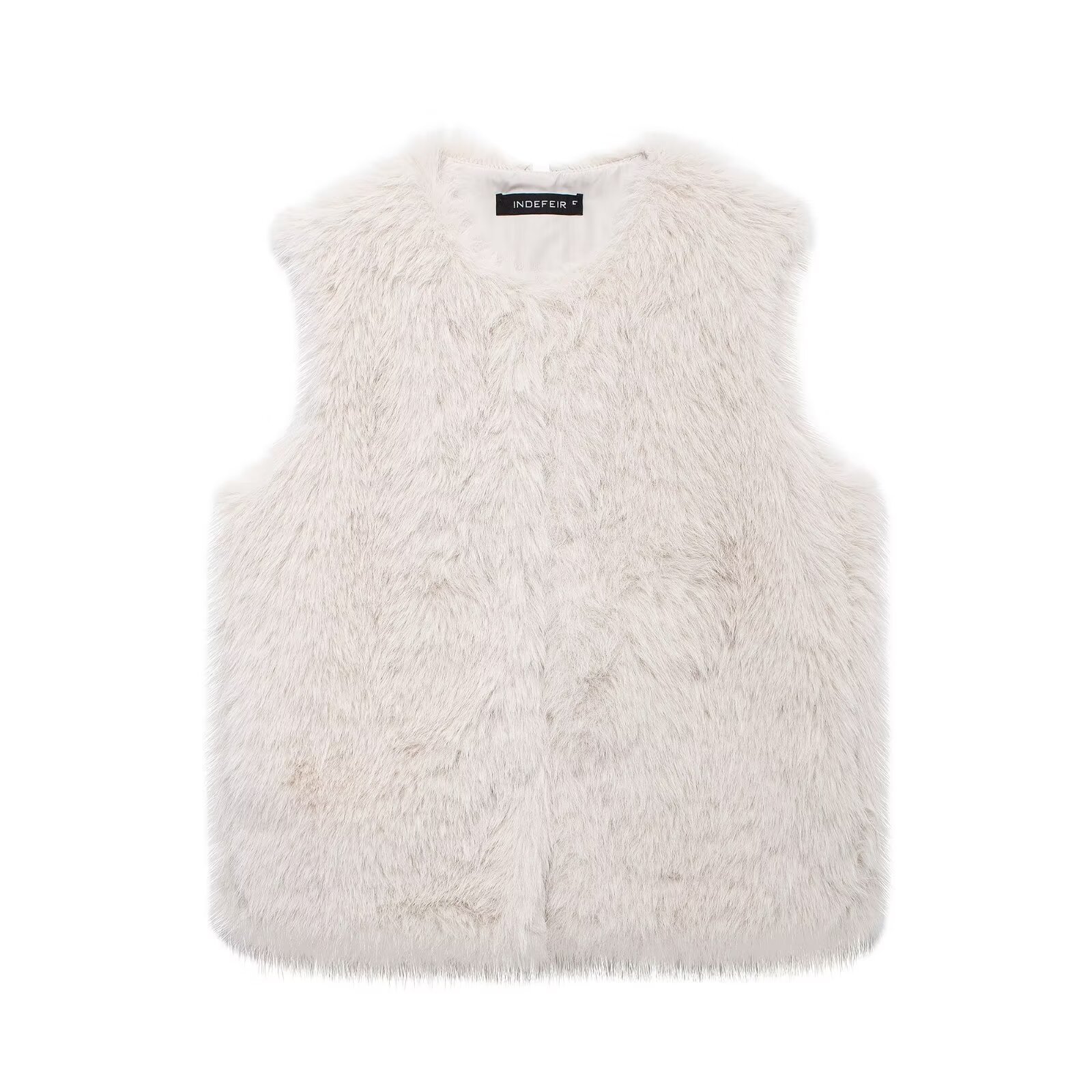 Picture of Winter Women's Niche Faux Fur Sleeveless Crewneck Vest 2024 European and American Fashion Warm Wool Vest
