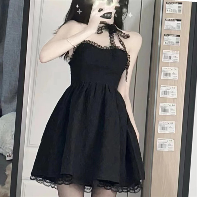 French style tube top sling dress women's spring dress 2022 new design sense waist slimming princess style dress