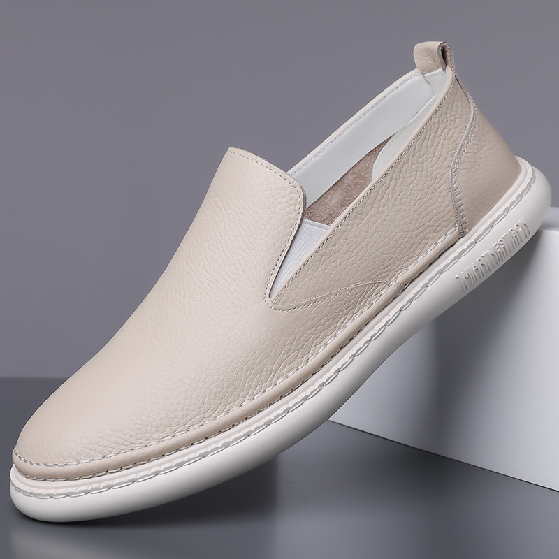 Spring and Autumn 2025 New Lazy Slip-on Casual All-match Bean Shoes Breathable Soft Sole Driving Trendy Shoes 8291