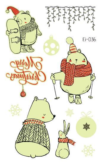 Picture of Cross-border Supply Waterproof Luminous Christmas tattoo Sticker Cartoon Snowman Party Children tattoo Sticker
