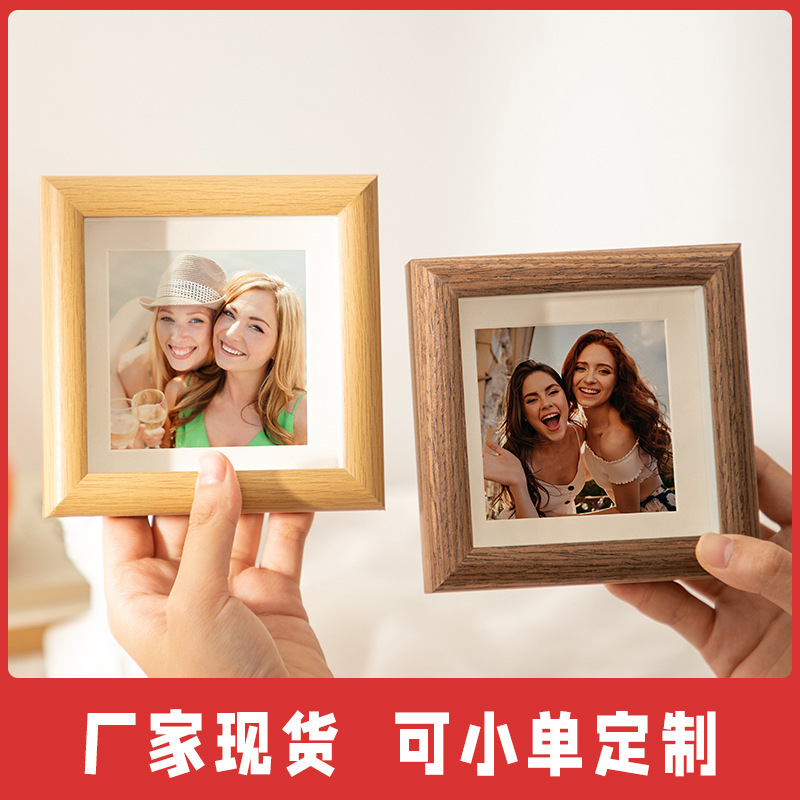 Hollow Photo Frame Table Mini Square Picture Frame 4 Inch 10*10 Wooden Calligraphy and Painting DIY Frame Photo Oil Painting Stick