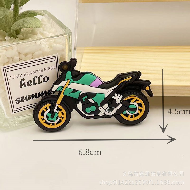 Picture of Key chain pendant doll creative double-sided simulation motorcycle bag pendant PVC key chain small gift wholesale