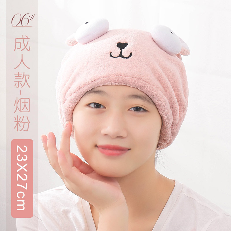 Picture of Creative hair drying towel shower cap cute cartoon coral fleece headscarf hair towel absorbent quick-drying hair drying cap for women