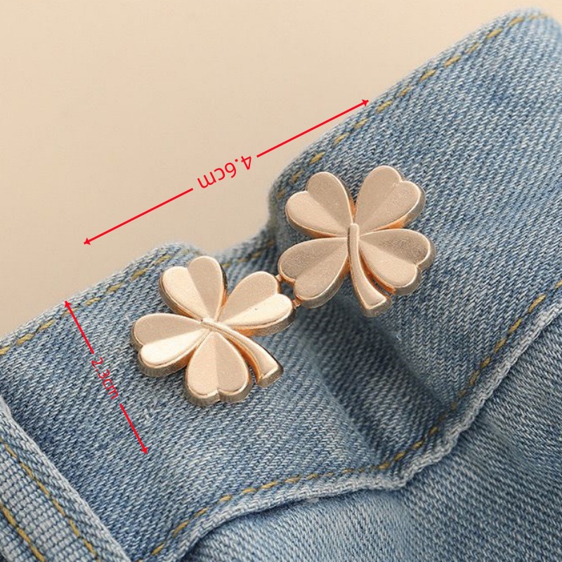 Picture of Chinese Knot Waist Buckle Pair Buckle Flat Bottom Removable Nail-free Seam-free Button Girl's Trouser Skirt Waist Size Change Artifact