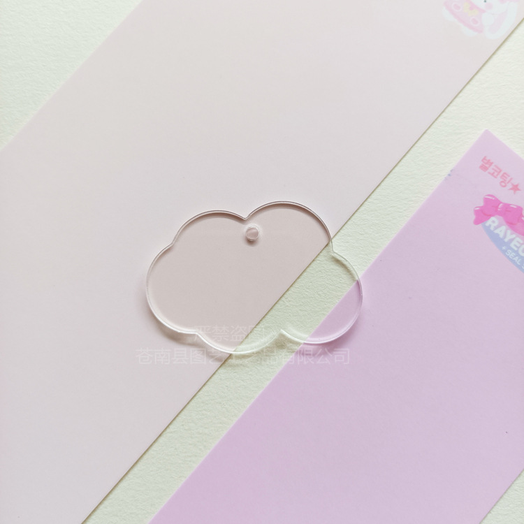Picture of Cross-border transparent acrylic chip goo card DIY goo plate handmade keychain pendant organic glass blank embryo round