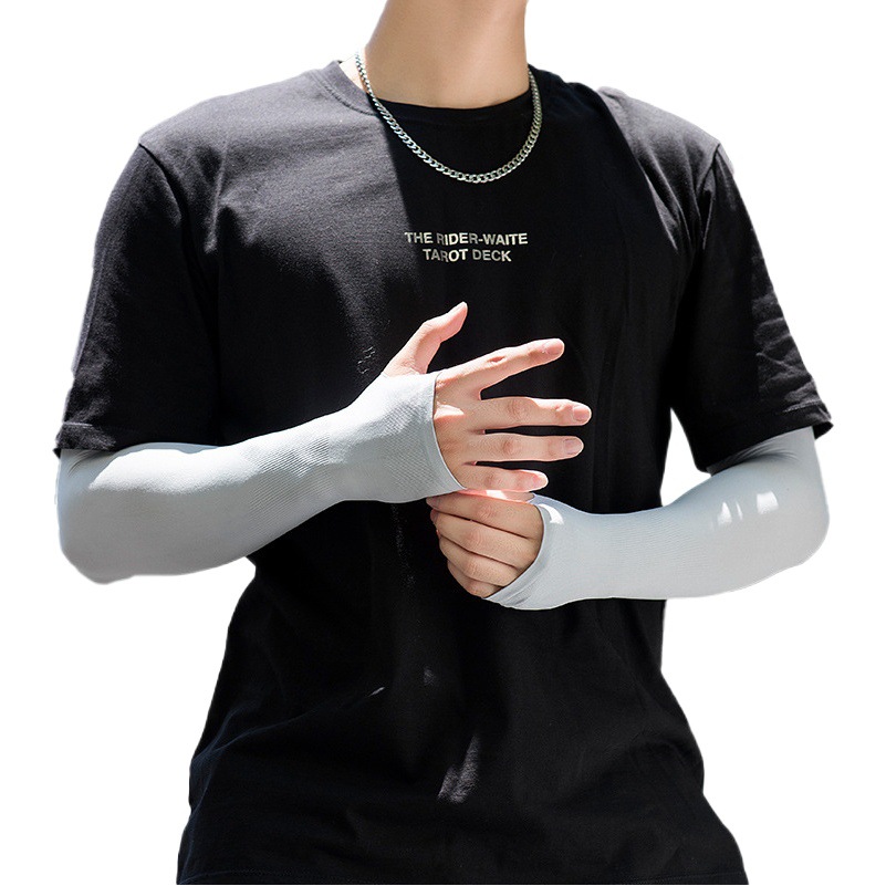 Ice Sleeve Sunscreen Men's Summer Outdoor UV Protection Arm Riding Hand Sleeve Breathable Quick-drying Men's Ice Silk Sleeve