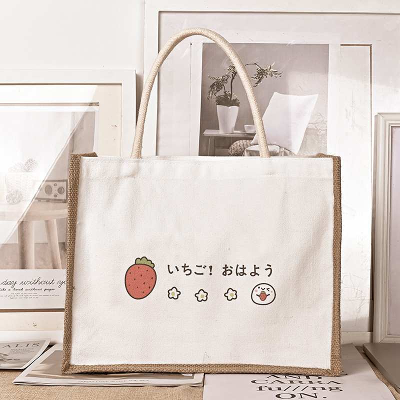 Canvas bag spot wholesale cotton and linen tote bag student shopping bag linen bag gift printed logo linen bag