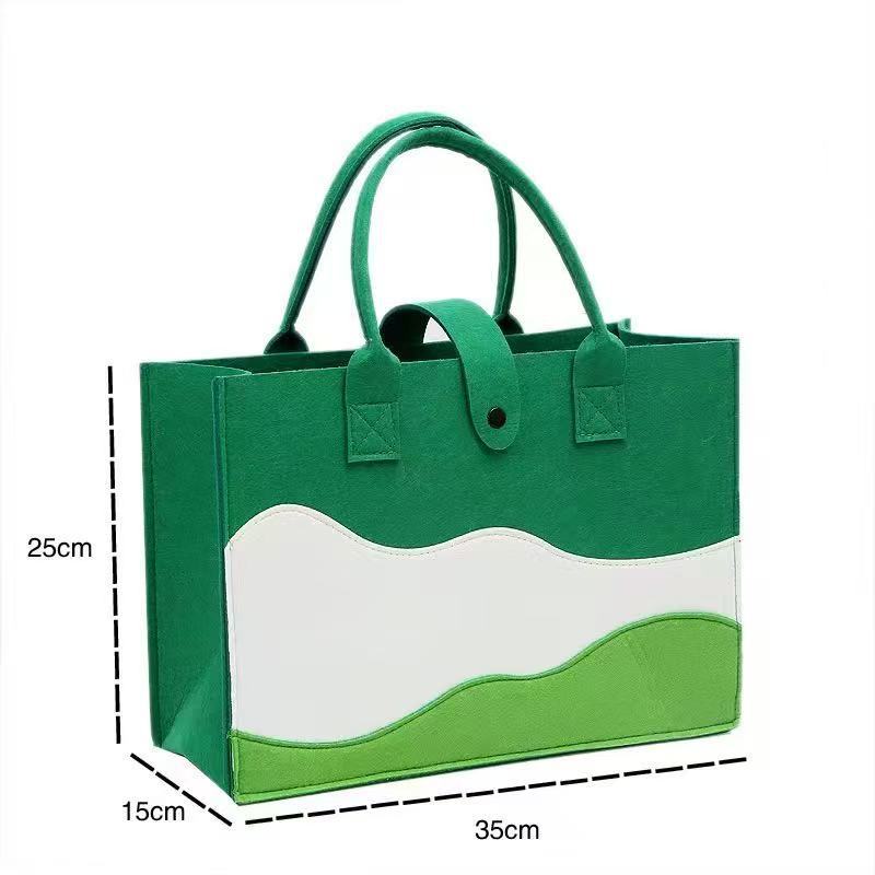 Cross-border Felt Colorblock Mountain Hand Bag Women's High-end Sense Niche Felt Handbag Commuter Shoulder Crossbody Bag