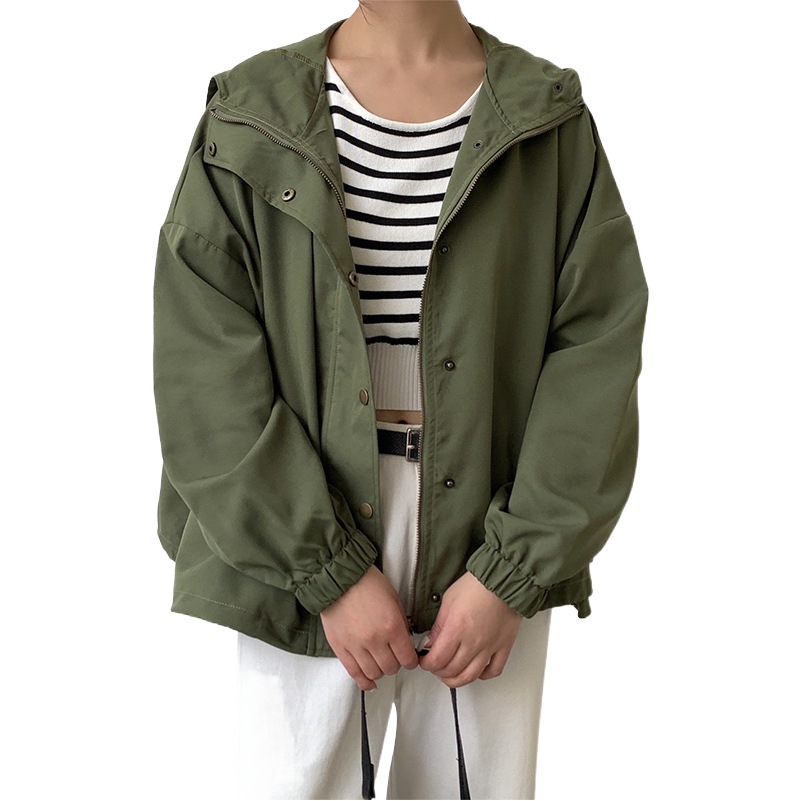 Japanese and Korean spot 2023 autumn new Japanese Rakuten women's clothing explosion loose short coat women's casual overalls