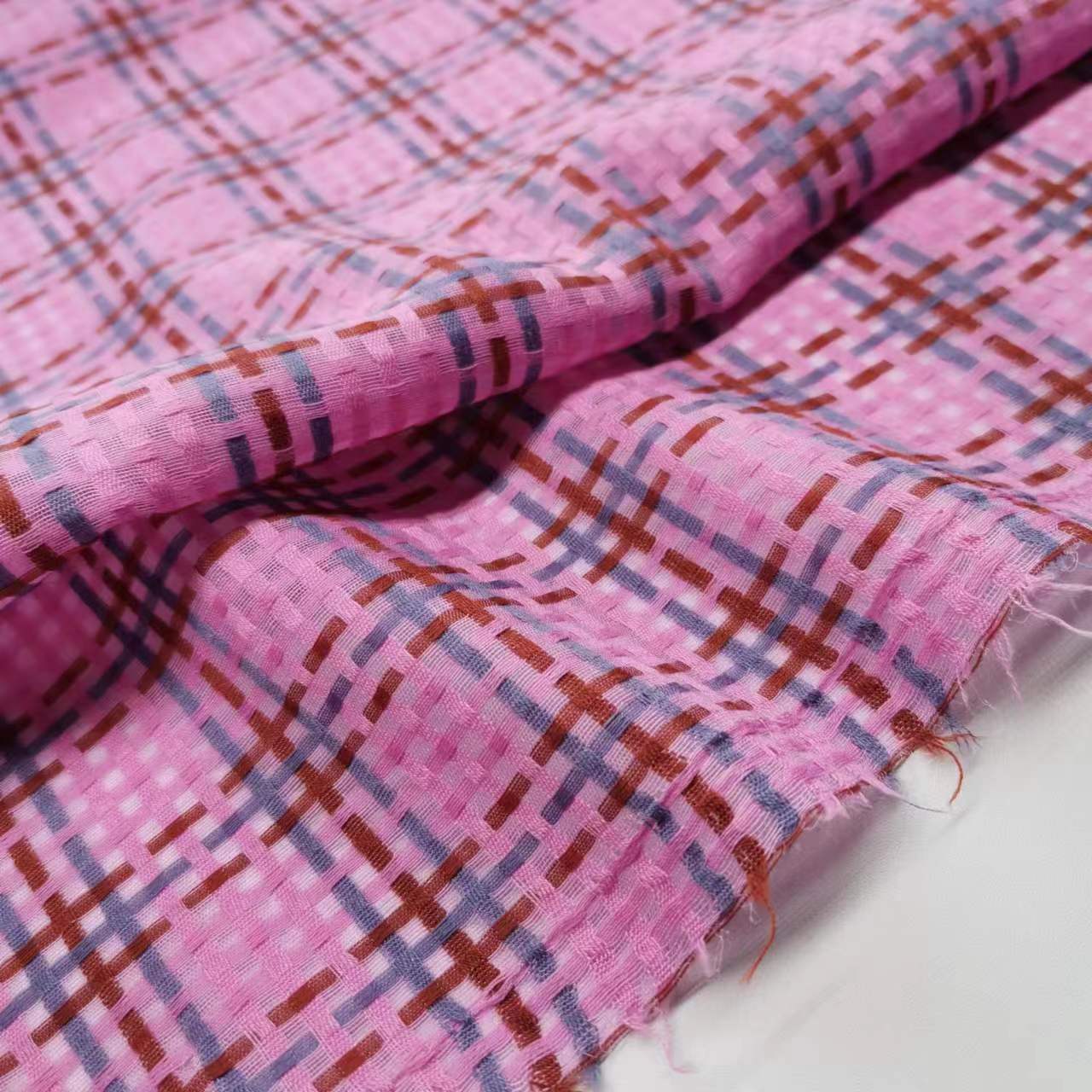 14 Mumi Silk Cotton Yarn-Dyed Plaid Shirt Skirt Wide Fabric