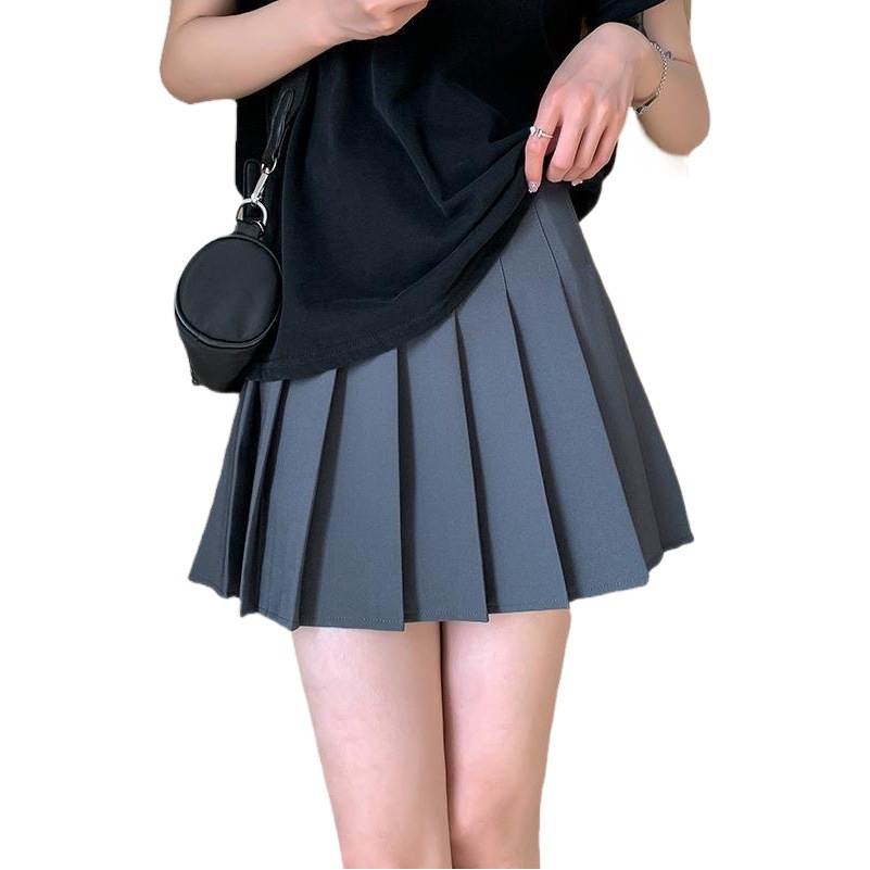 Jk Pleated Skirt Women's Summer New Korean Style High Waist Sexy Large Skirt Black Short Skirt Student Wrinkle Skirt Women
