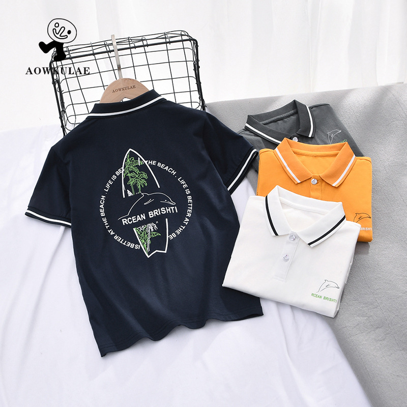 Picture of Summer Korean version of the new boys short sleeve cotton POLO short sleeve shirt children's lapel jacket T-shirt wholesale